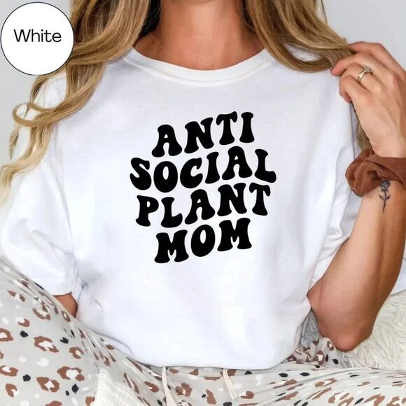 Tops - Anti Social Plant Mom NEW white short sleeve shirt